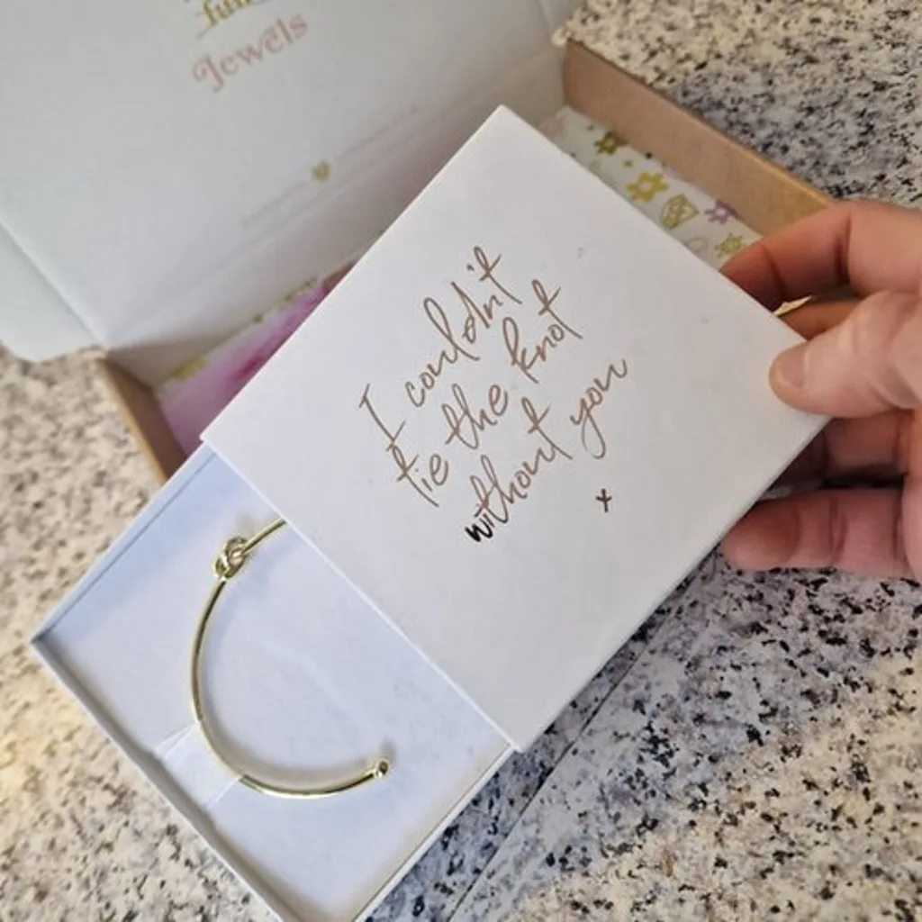 A gift box with a handwritten note card